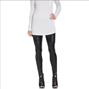 NWT EVLEO faux leather moto leggings